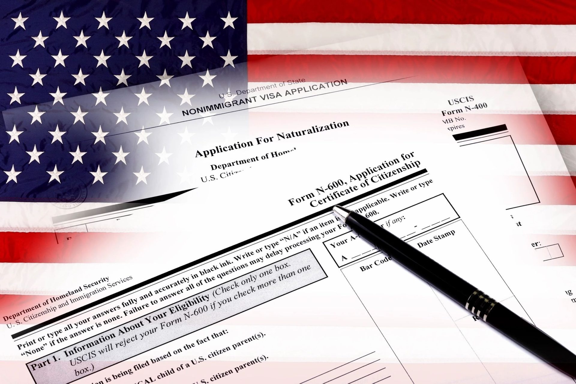 A close up of an application for citizenship