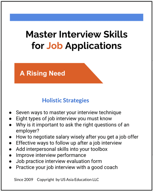 A poster with instructions for interviewing.